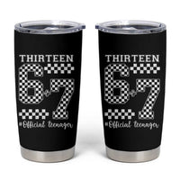 Funny 67 13th Birthday Tumbler Cup Thirteen Official Teenager Six Seven Meme Groovy Checkered - Wonder Print Shop