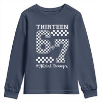 Funny 67 13th Birthday Youth Sweatshirt Thirteen Official Teenager Six Seven Meme Groovy Checkered - Wonder Print Shop