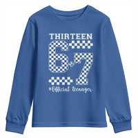 Funny 67 13th Birthday Youth Sweatshirt Thirteen Official Teenager Six Seven Meme Groovy Checkered - Wonder Print Shop
