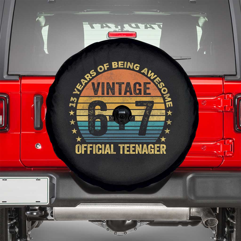 Funny 67 13th Birthday Spare Tire Cover Official Teenager 13 Years Of Being Awesome - Wonder Print Shop