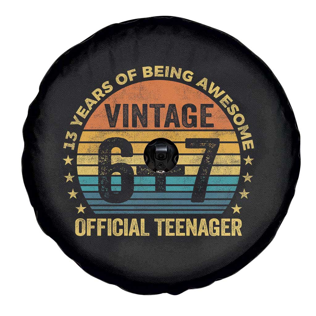 Funny 67 13th Birthday Spare Tire Cover Official Teenager 13 Years Of Being Awesome - Wonder Print Shop