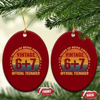 Funny 67 13th Birthday Ceramic Ornament Official Teenager 13 Years Of Being Awesome - Wonder Print Shop