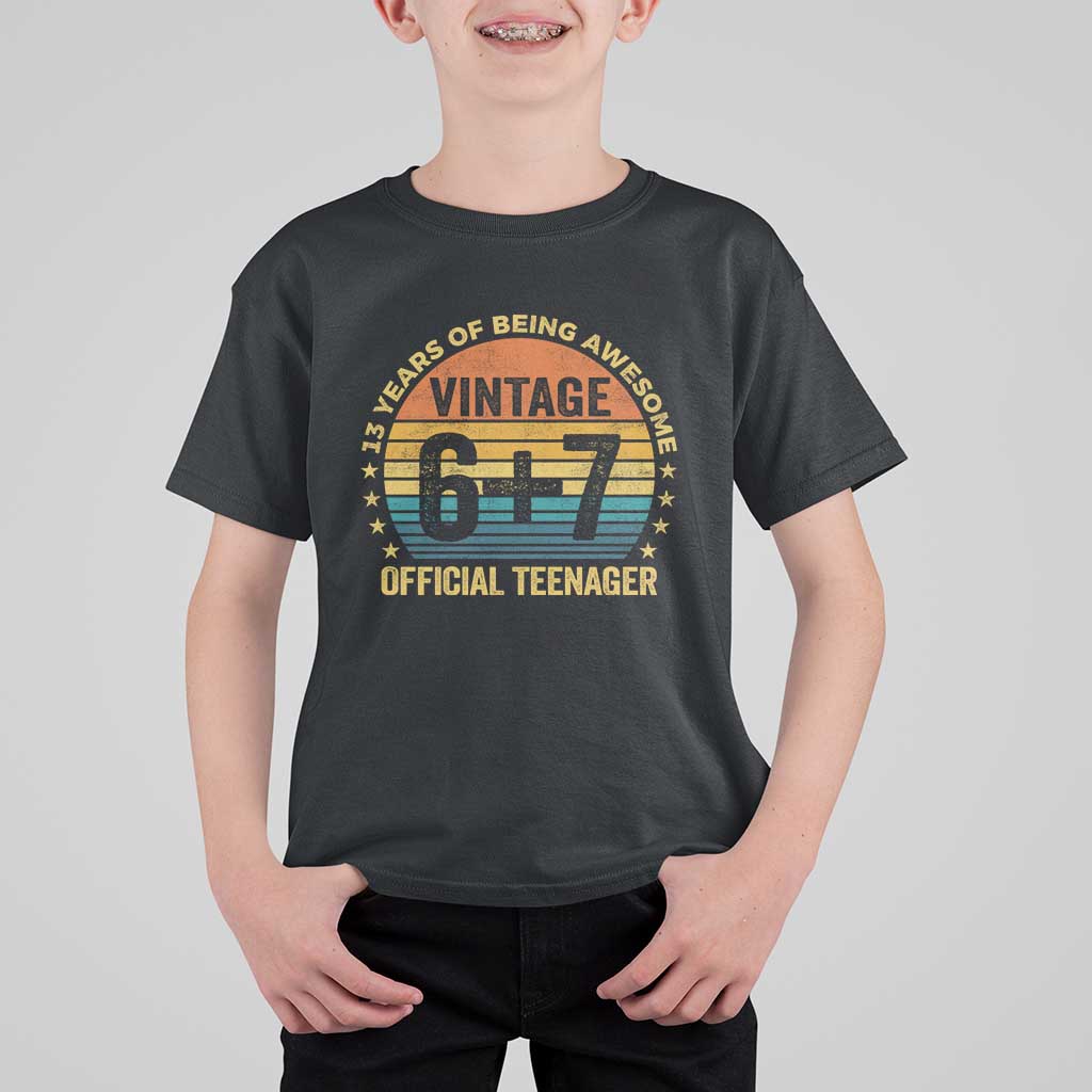 Funny 67 13th Birthday T Shirt For Kid Official Teenager 13 Years Of Being Awesome - Wonder Print Shop