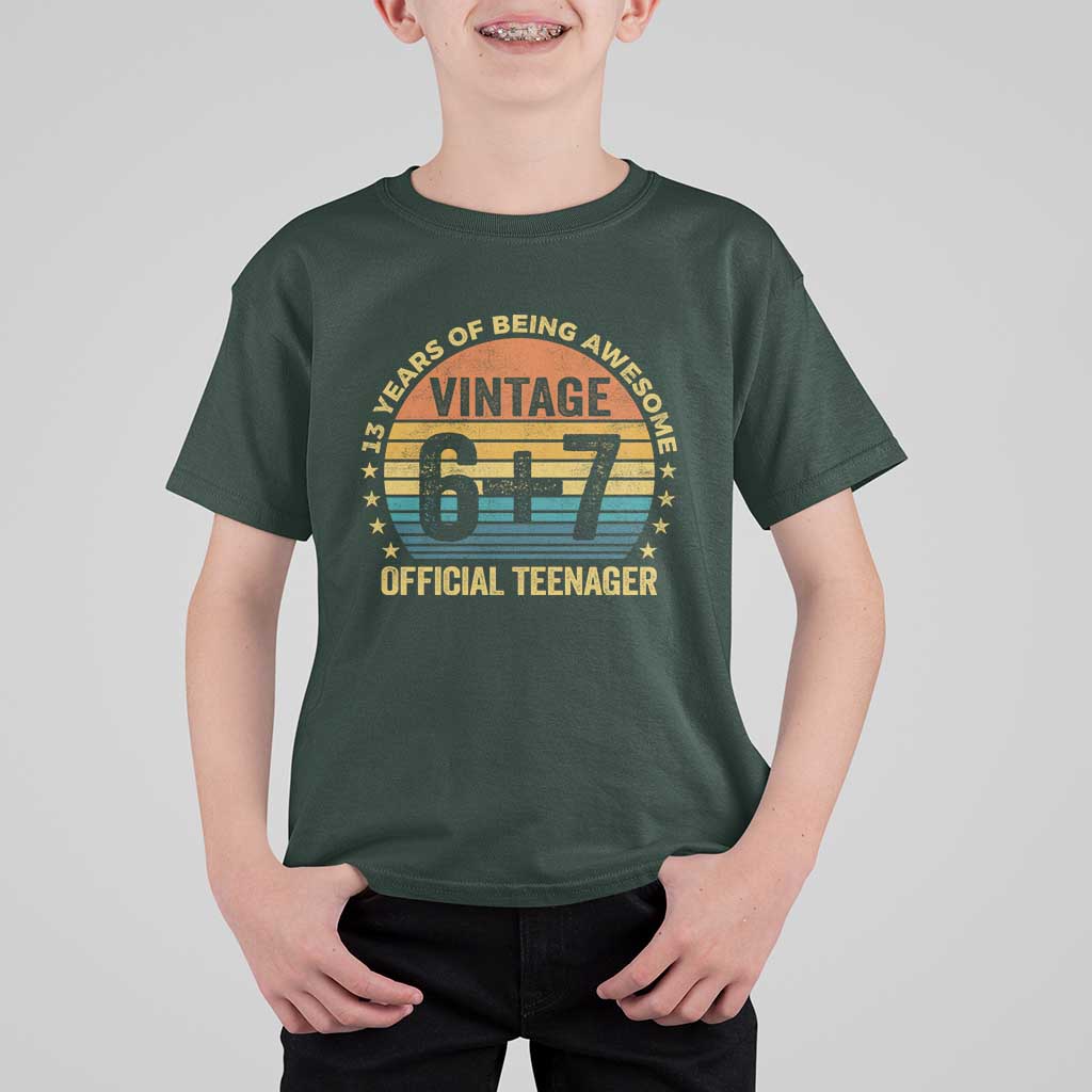 Funny 67 13th Birthday T Shirt For Kid Official Teenager 13 Years Of Being Awesome - Wonder Print Shop