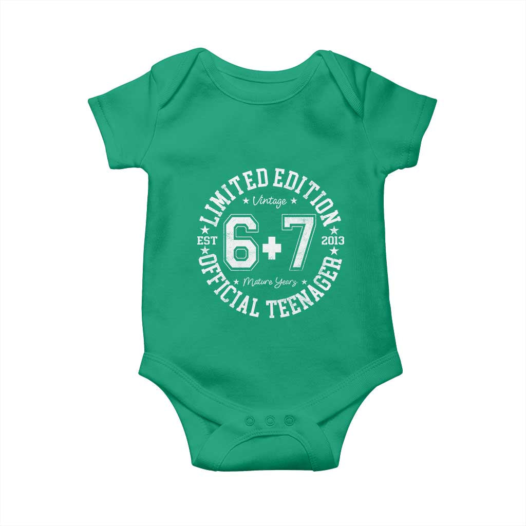 Funny 67 13th Birthday Baby Onesie Est 2013 Limited Edition Official Teenager