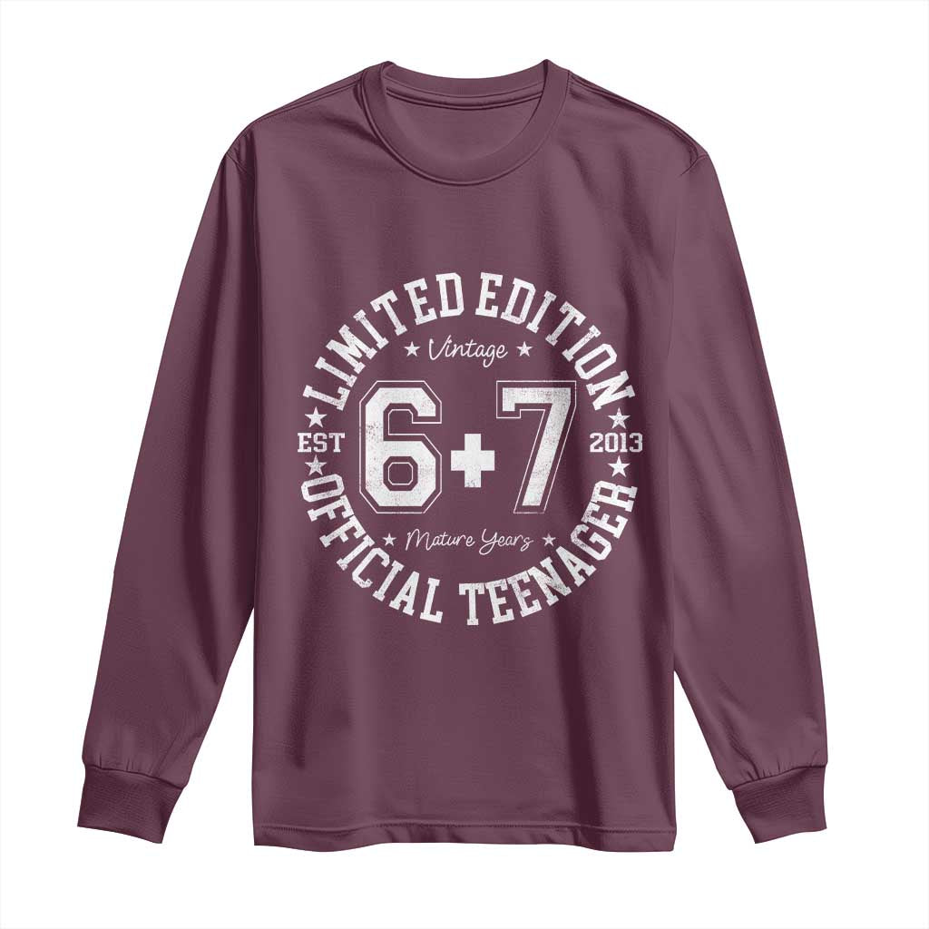 Funny 67 13th Birthday Long Sleeve Shirt Est 2013 Limited Edition Official Teenager