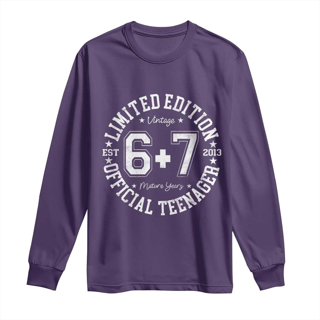 Funny 67 13th Birthday Long Sleeve Shirt Est 2013 Limited Edition Official Teenager