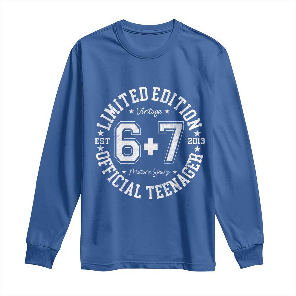 Funny 67 13th Birthday Long Sleeve Shirt Est 2013 Limited Edition Official Teenager