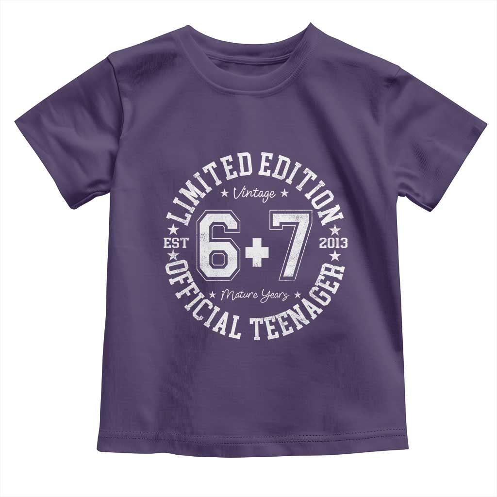 Funny 67 13th Birthday Toddler T Shirt Est 2013 Limited Edition Official Teenager