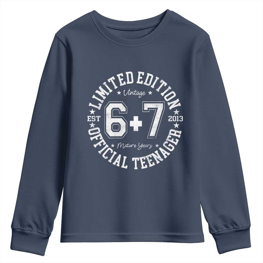 Funny 67 13th Birthday Youth Sweatshirt Est 2013 Limited Edition Official Teenager