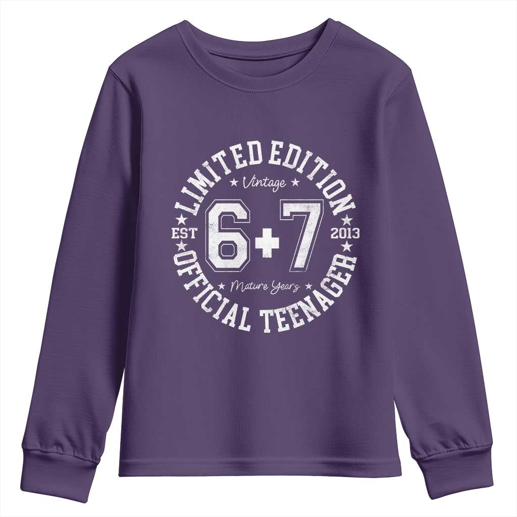Funny 67 13th Birthday Youth Sweatshirt Est 2013 Limited Edition Official Teenager