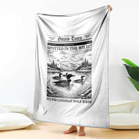 Funny Stupid Canadian Wolf Bird Throw Blanket Funny Common Loon Newspaper LGBT Hockey