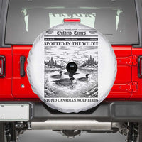 Funny Stupid Canadian Wolf Bird Spare Tire Cover Funny Common Loon Newspaper LGBT Hockey