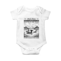 Funny Stupid Canadian Wolf Bird Baby Onesie Funny Common Loon Newspaper LGBT Hockey