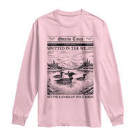 Funny Stupid Canadian Wolf Bird Long Sleeve Shirt Funny Common Loon Newspaper LGBT Hockey