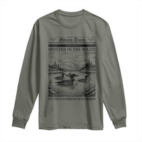 Funny Stupid Canadian Wolf Bird Long Sleeve Shirt Funny Common Loon Newspaper LGBT Hockey