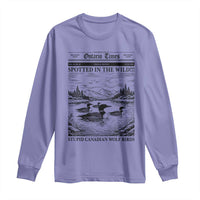 Funny Stupid Canadian Wolf Bird Long Sleeve Shirt Funny Common Loon Newspaper LGBT Hockey