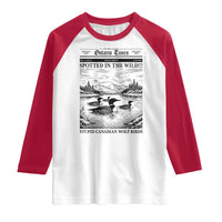 Funny Stupid Canadian Wolf Bird Raglan Shirt Funny Common Loon Newspaper LGBT Hockey