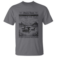 Funny Stupid Canadian Wolf Bird T Shirt Funny Common Loon Newspaper LGBT Hockey