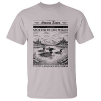 Funny Stupid Canadian Wolf Bird T Shirt Funny Common Loon Newspaper LGBT Hockey
