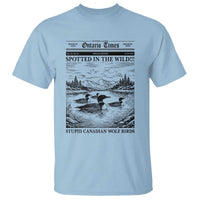Funny Stupid Canadian Wolf Bird T Shirt Funny Common Loon Newspaper LGBT Hockey