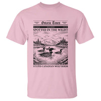 Funny Stupid Canadian Wolf Bird T Shirt Funny Common Loon Newspaper LGBT Hockey