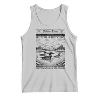 Funny Stupid Canadian Wolf Bird Tank Top Funny Common Loon Newspaper LGBT Hockey