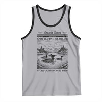 Funny Stupid Canadian Wolf Bird Tank Top Funny Common Loon Newspaper LGBT Hockey