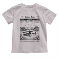 Funny Stupid Canadian Wolf Bird Toddler T Shirt Funny Common Loon Newspaper LGBT Hockey
