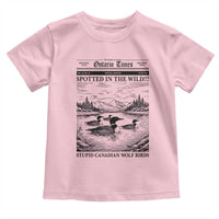 Funny Stupid Canadian Wolf Bird Toddler T Shirt Funny Common Loon Newspaper LGBT Hockey