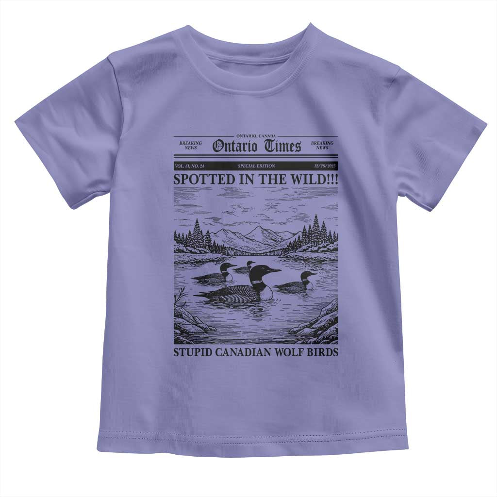 Funny Stupid Canadian Wolf Bird Toddler T Shirt Funny Common Loon Newspaper LGBT Hockey