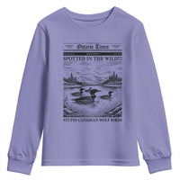Funny Stupid Canadian Wolf Bird Youth Sweatshirt Funny Common Loon Newspaper LGBT Hockey