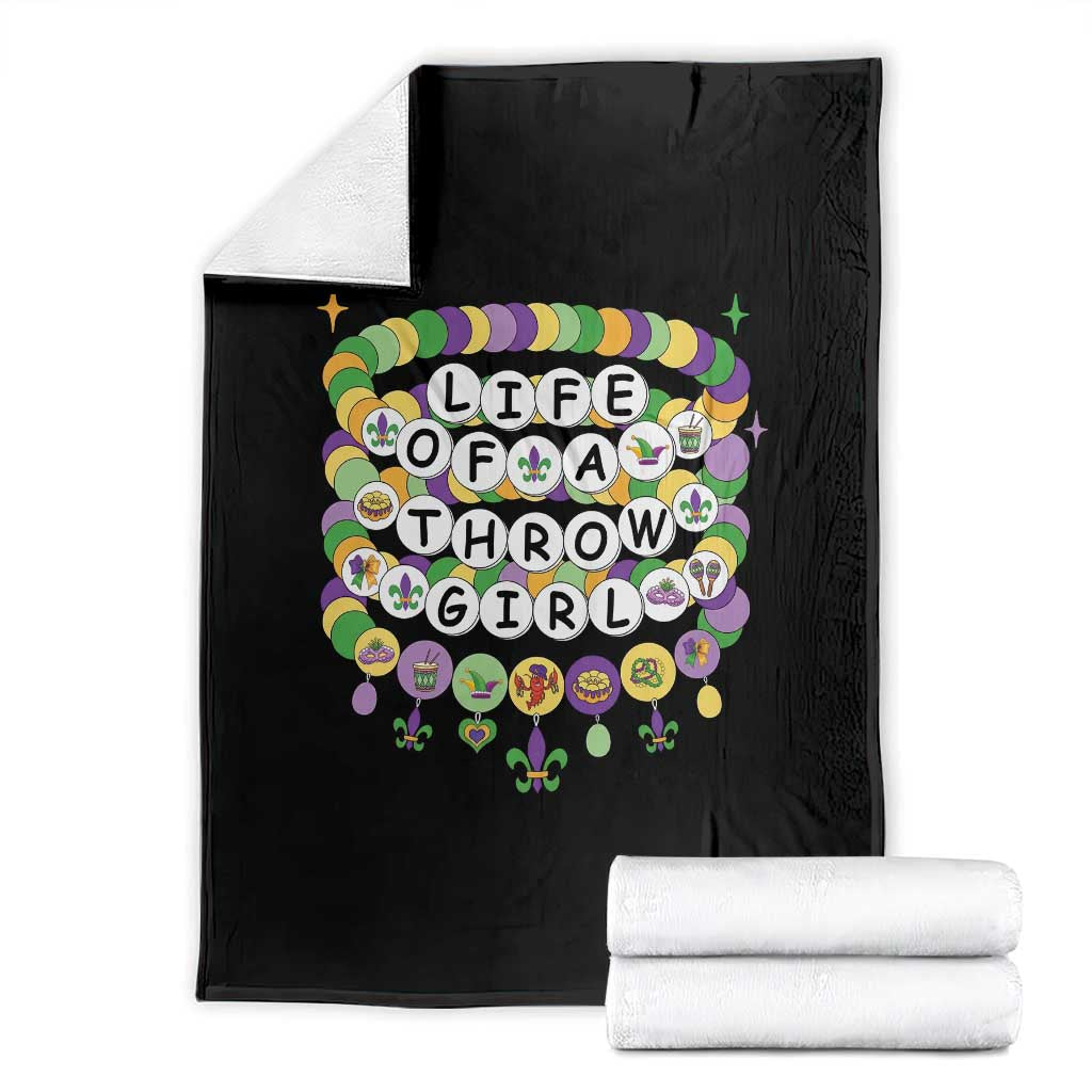 Funny Mardi Gras Throw Girl Life Throw Blanket Friendship Bracelet Beads