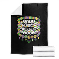 Funny Mardi Gras Throw Girl Life Throw Blanket Friendship Bracelet Beads