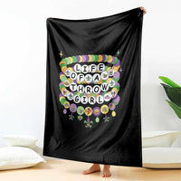 Funny Mardi Gras Throw Girl Life Throw Blanket Friendship Bracelet Beads