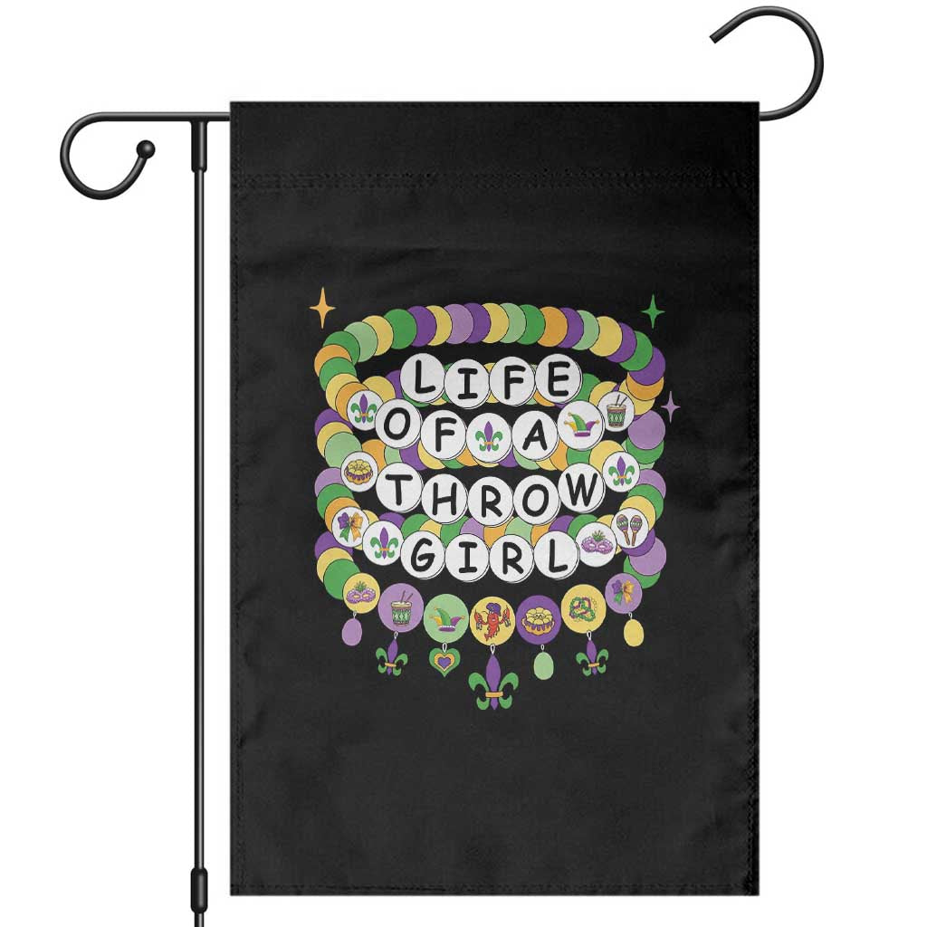 Funny Mardi Gras Throw Girl Life Garden Flag Friendship Bracelet Beads
