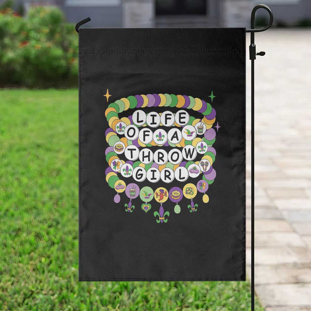 Funny Mardi Gras Throw Girl Life Garden Flag Friendship Bracelet Beads