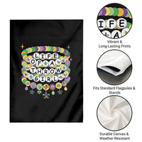 Funny Mardi Gras Throw Girl Life Garden Flag Friendship Bracelet Beads