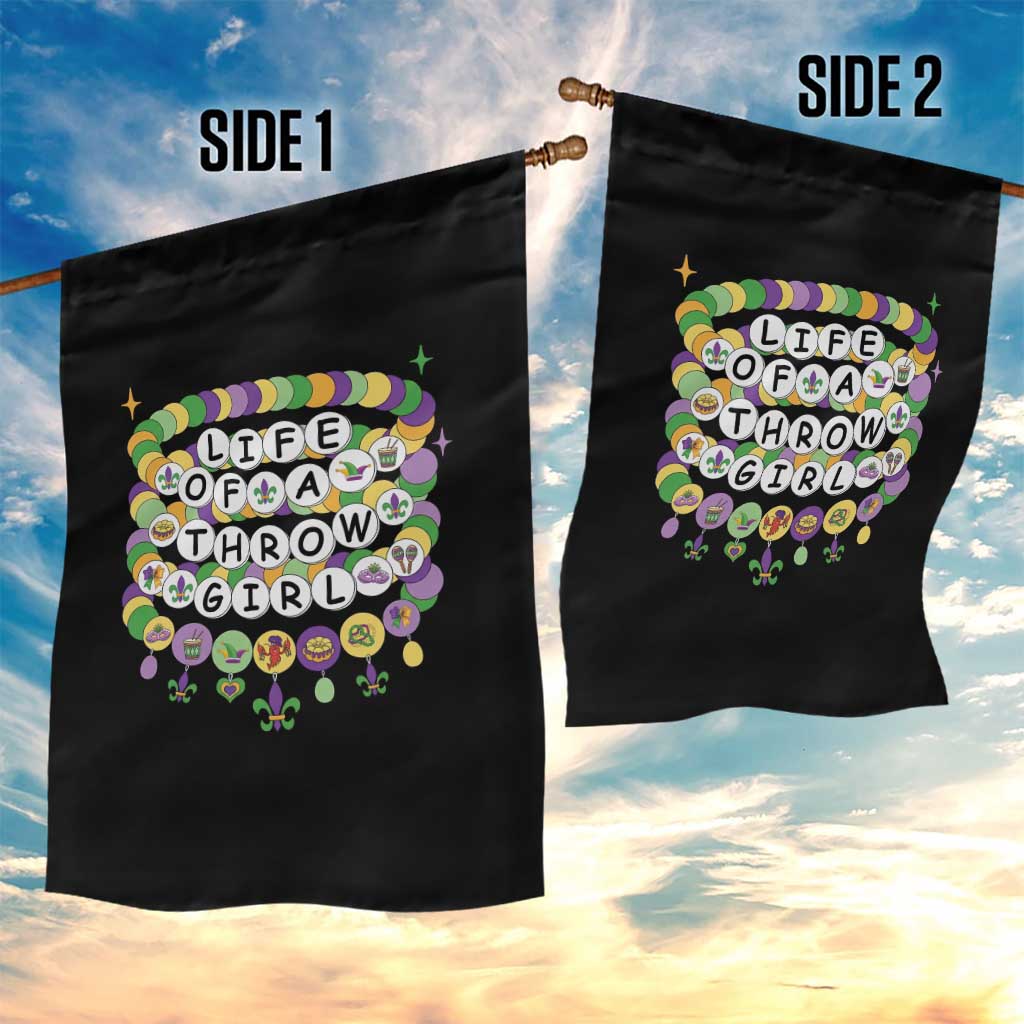 Funny Mardi Gras Throw Girl Life Garden Flag Friendship Bracelet Beads