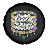 Funny Mardi Gras Throw Girl Life Spare Tire Cover Friendship Bracelet Beads