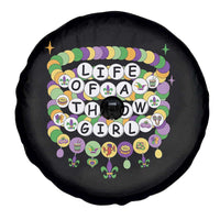 Funny Mardi Gras Throw Girl Life Spare Tire Cover Friendship Bracelet Beads