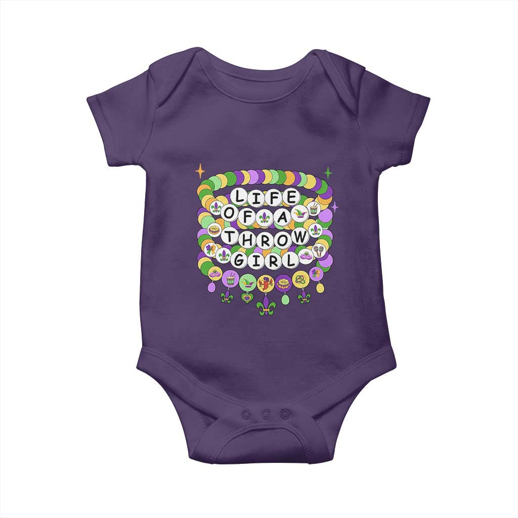 Funny Mardi Gras Throw Girl Life Baby Onesie Friendship Bracelet Beads