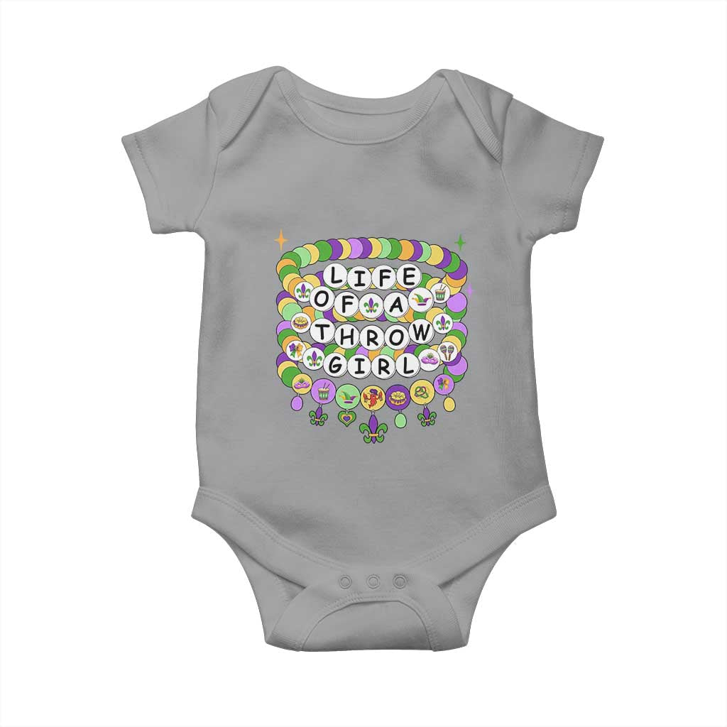 Funny Mardi Gras Throw Girl Life Baby Onesie Friendship Bracelet Beads