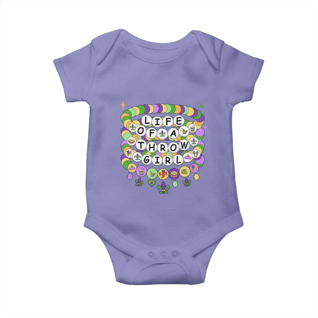 Funny Mardi Gras Throw Girl Life Baby Onesie Friendship Bracelet Beads