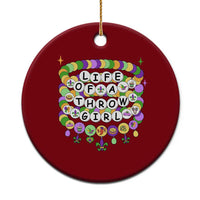 Funny Mardi Gras Throw Girl Life Ceramic Ornament Friendship Bracelet Beads