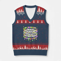 Funny Mardi Gras Throw Girl Life V-Neck Knit Sweater Vest Friendship Bracelet Beads