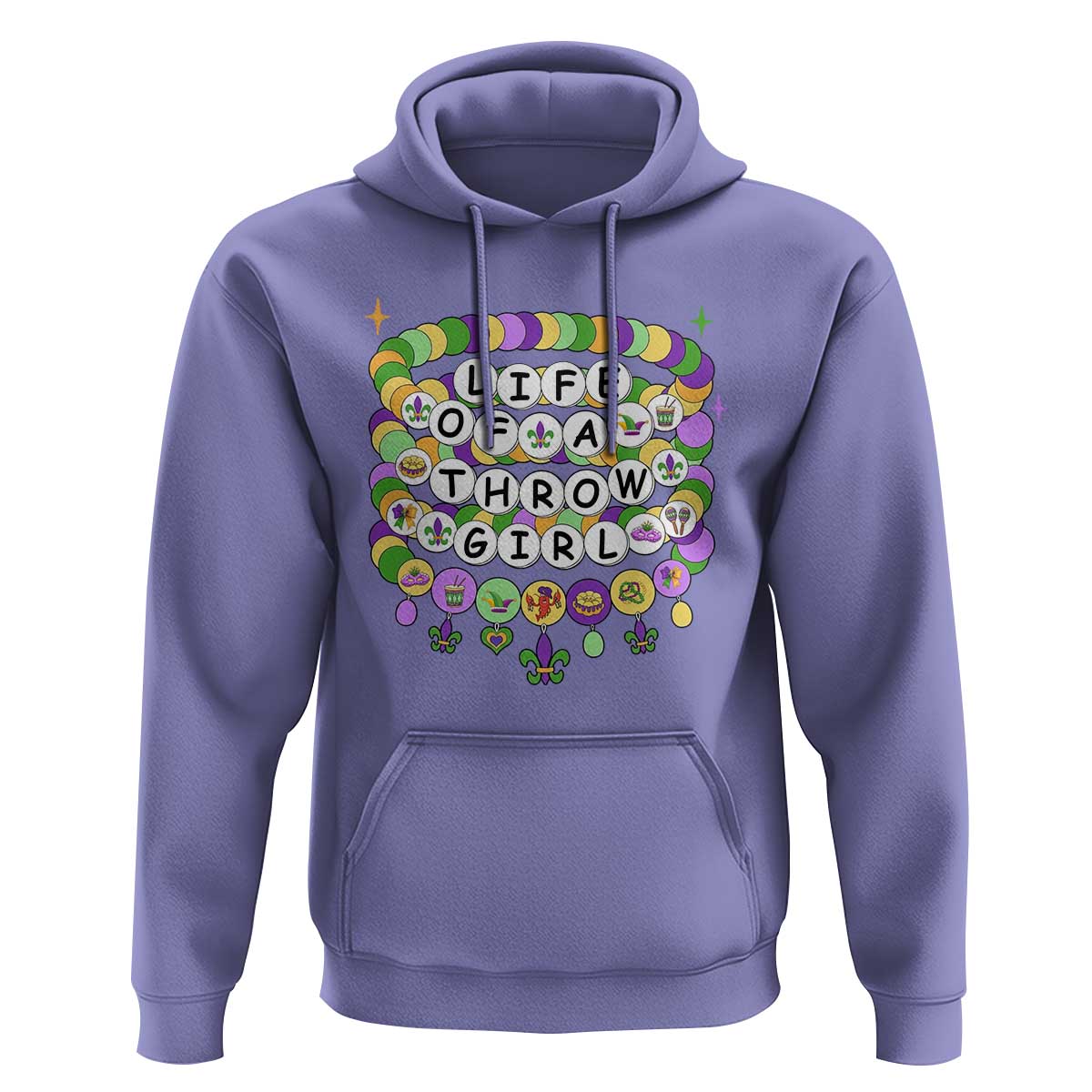 Funny Mardi Gras Throw Girl Life Hoodie Friendship Bracelet Beads