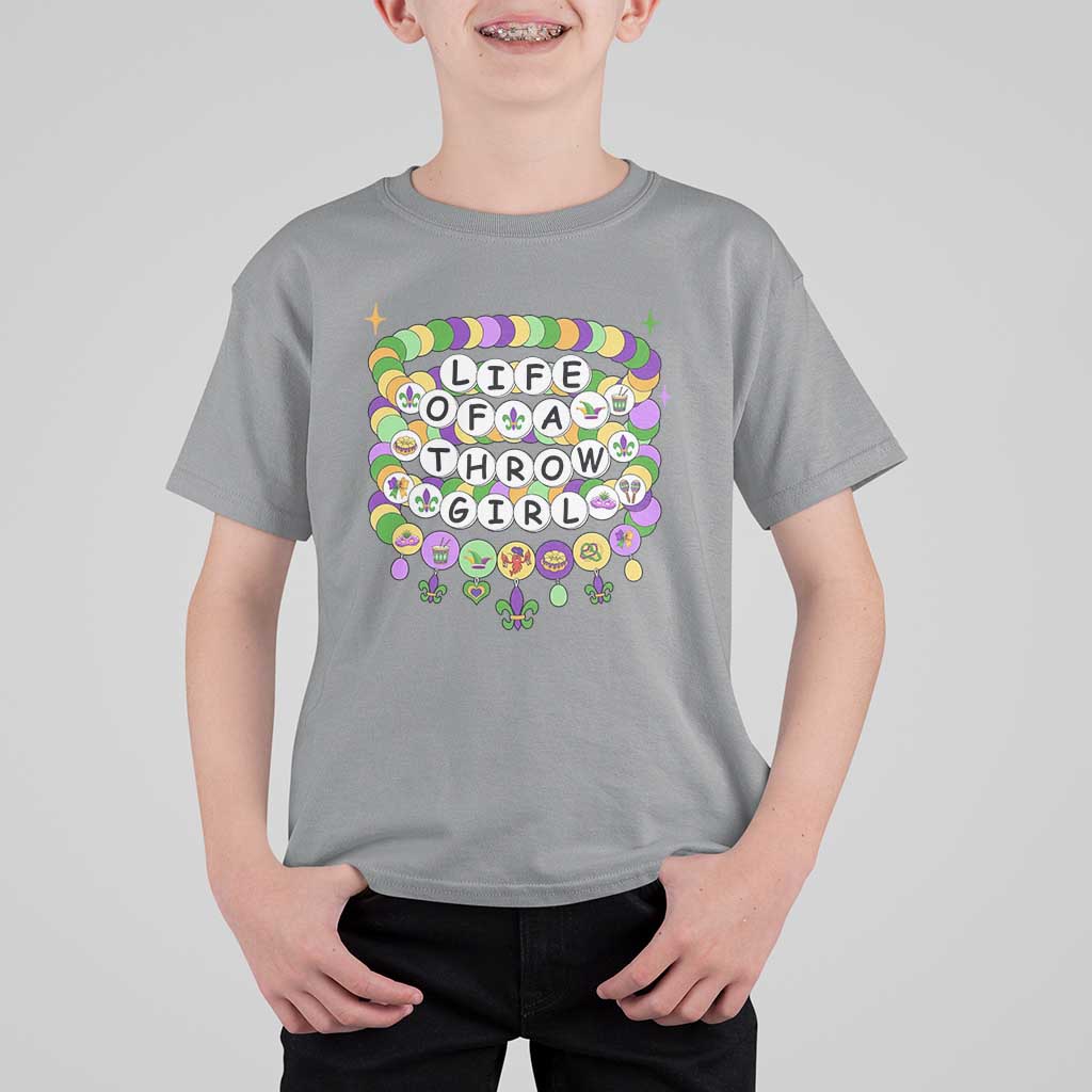 Funny Mardi Gras Throw Girl Life T Shirt For Kid Friendship Bracelet Beads