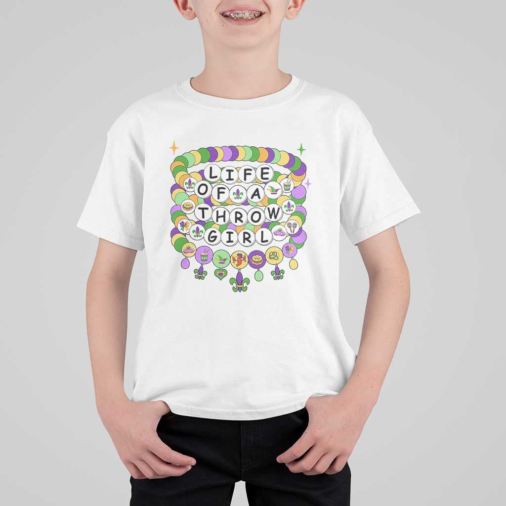 Funny Mardi Gras Throw Girl Life T Shirt For Kid Friendship Bracelet Beads