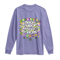 Funny Mardi Gras Throw Girl Life Long Sleeve Shirt Friendship Bracelet Beads